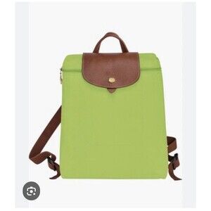 Longchamp Le Pliage Nylon Canvas Backpack Green Light New Authentic